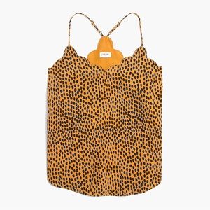 J Crew Leopard scalloped cami top